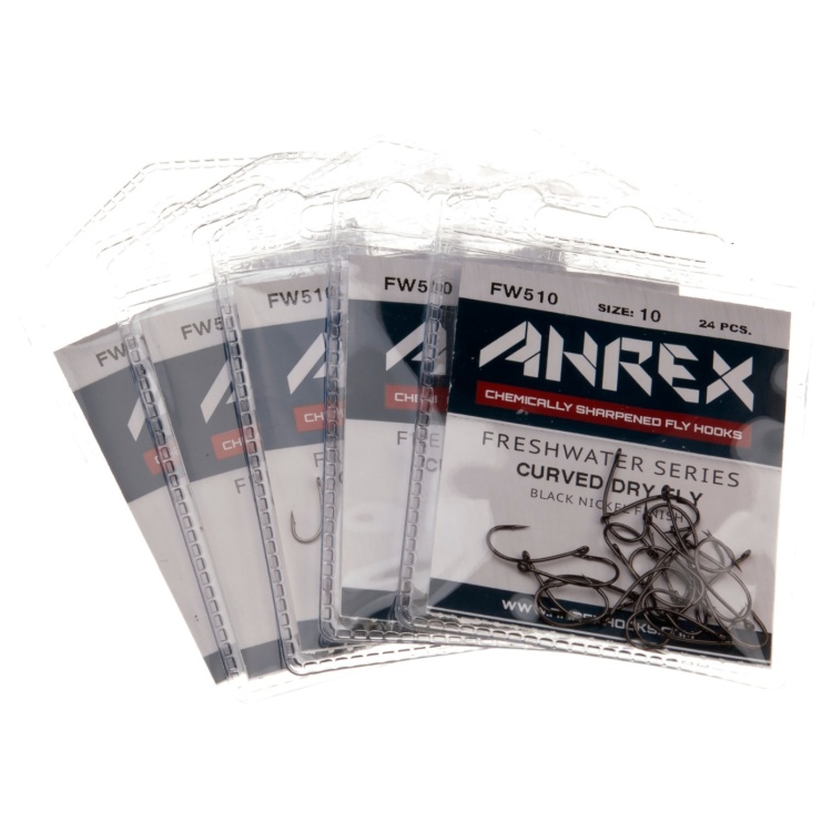 Ahrex Fw510 Curved Dry Hook Barbed #12 Trout Fly Tying Hooks